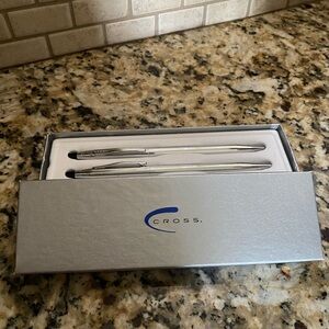 NEW! Cross Classic Century Refillable Pen And Pencil Set Lustrous Chrome